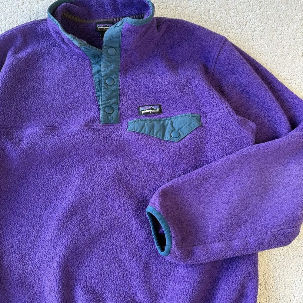 Patagonia Girls XL (14) Pink Synchilla Snap-T Fleece Pullover Sweatshirt Jacket
